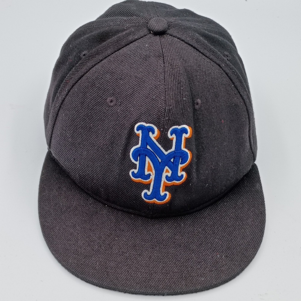 New Era Men New York Mets 59Fifty Black 7 1/2 Fitted On-Field Cap
